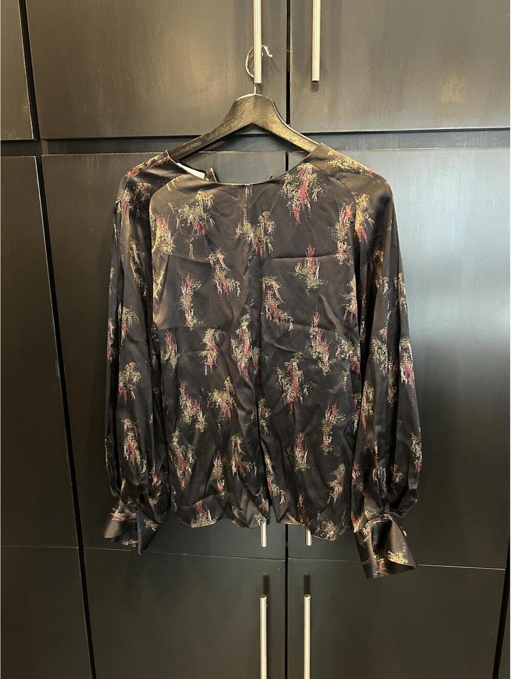 Women's Long Sleeve Floral Silk Blouse by Vince